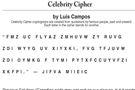  Newspapers in English. . Celebrity cipher luis campos answers